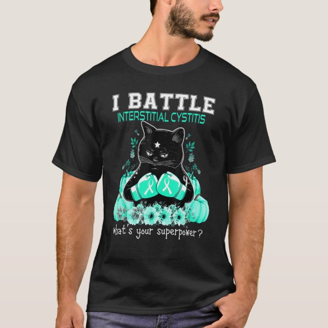 I Battle Interstitial Cystitis Awareness Chat T-Shirt (Vorderseite)