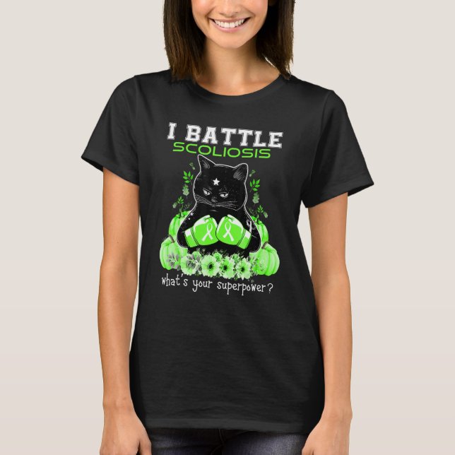 I Battle Scoliose Awareness Chat T-Shirt (Vorderseite)