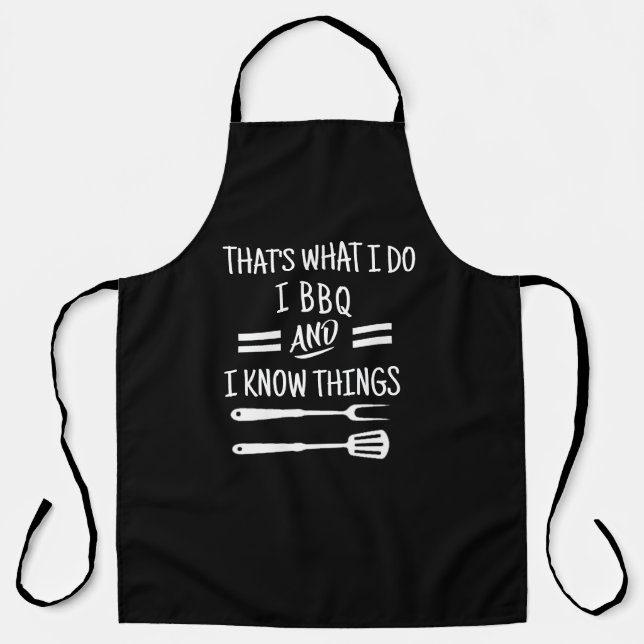 I BBQ I Know Things Apron - Funny Custom Chef Gift Schürze (Vorderseite)