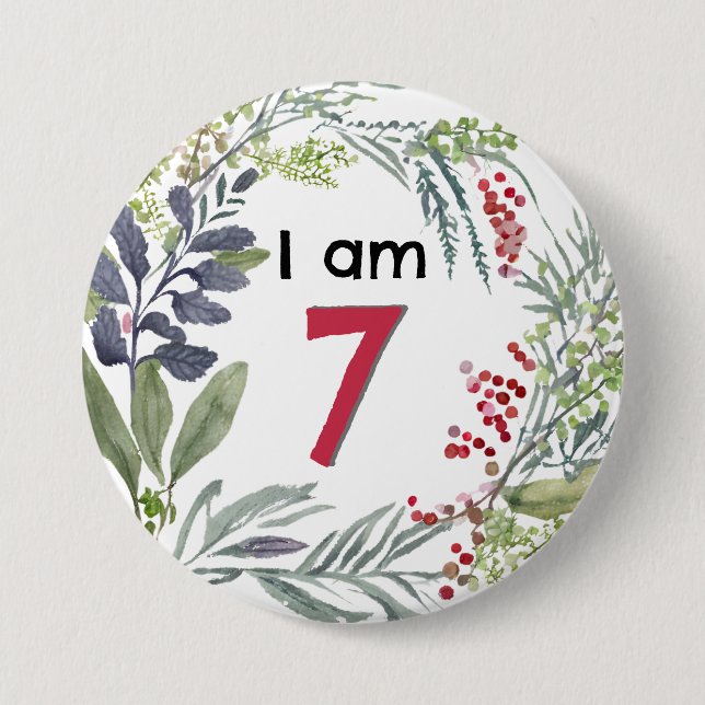 I Be 7 Beautiful Floral Hübsch Button Abzeichen Bu (Vorderseite)