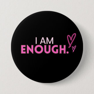 "I Be Genough" Pink Heart Button