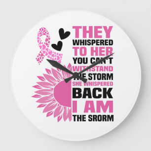 "I Be the Storm" Inspiration Pink Zitat Design Große Wanduhr