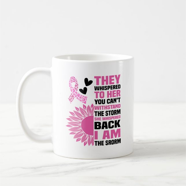 "I Be the Storm" Inspiration Pink Zitat Design Kaffeetasse (Links)