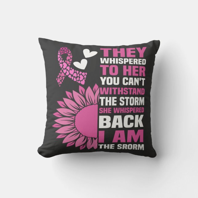 "I Be the Storm" Inspiration Pink Zitat Design Kissen (Vorderseite)