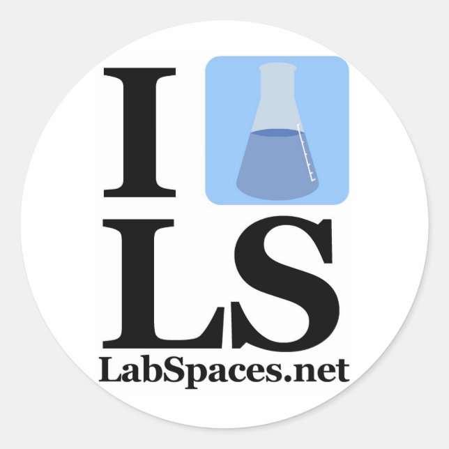 I Beaker LS mit/ Domain Runder Aufkleber (Vorderseite)