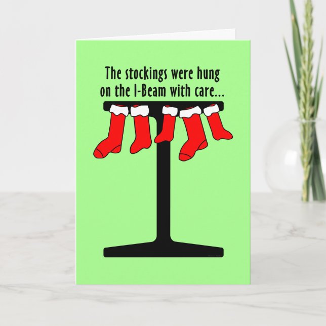 I-Beam Weihnachts-Strümpfe Karte (Vorderseite)