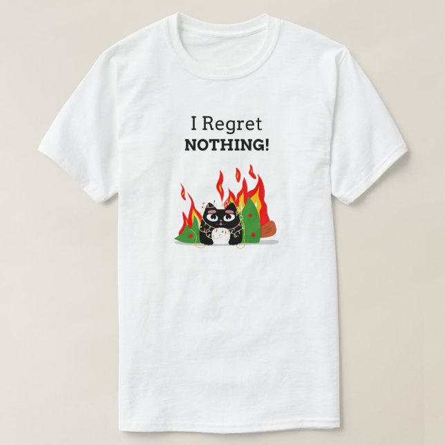 I Bedret Nothing - Funny Happy Cat Weihnachten T-Shirt (Design vorne)