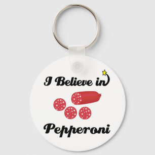 i believe in pepperoni schlüsselanhänger