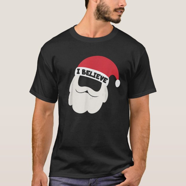 I Believe Santa Beard Family Christmas Pajama I Be T-Shirt (Vorderseite)