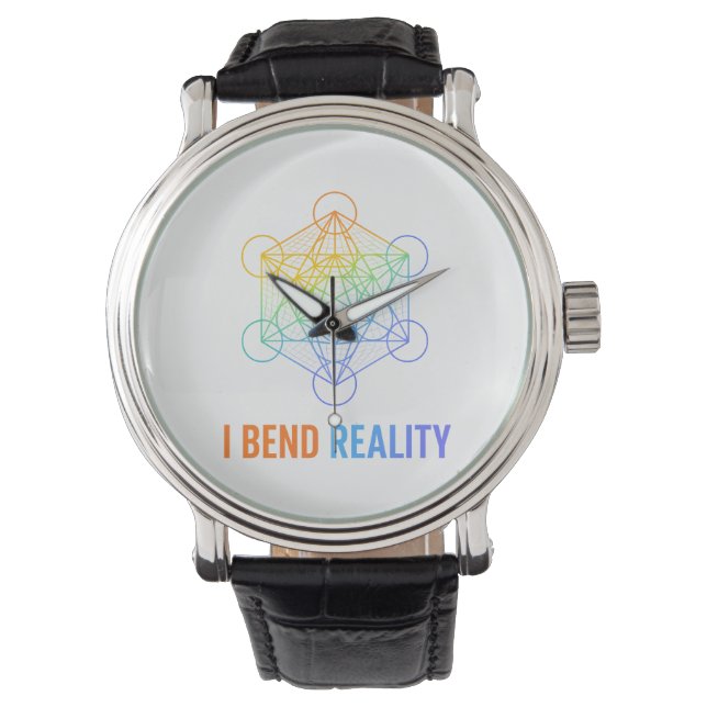 I Bend Reality – Sacred Geometry Energy Design Armbanduhr (Vorderseite)
