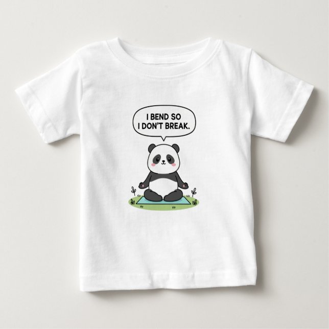 “I Bend So I Don’t Break” panda design Baby T-shirt (Vorderseite)