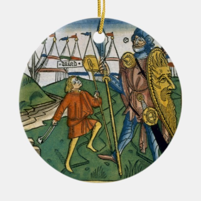 I besiegt Samuel 17 1-58 David Goliath und trifft Keramik Ornament (Vorne)