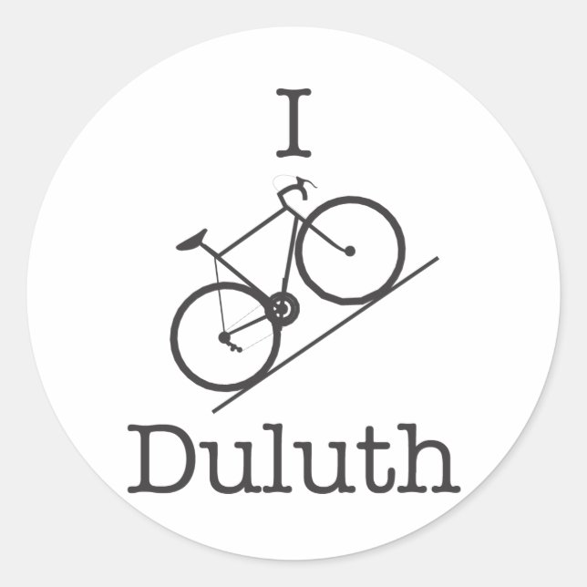 I Bike Duluth Runder Aufkleber (Vorderseite)