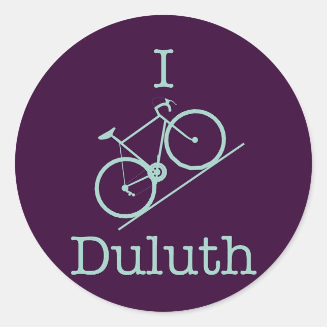 I Bike Duluth Runder Aufkleber (Vorderseite)