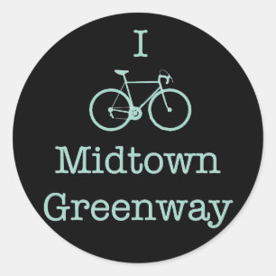 I Bike Midtown Greenway Runder Aufkleber