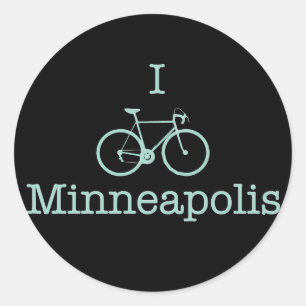 I Bike Minneapolis Runder Aufkleber