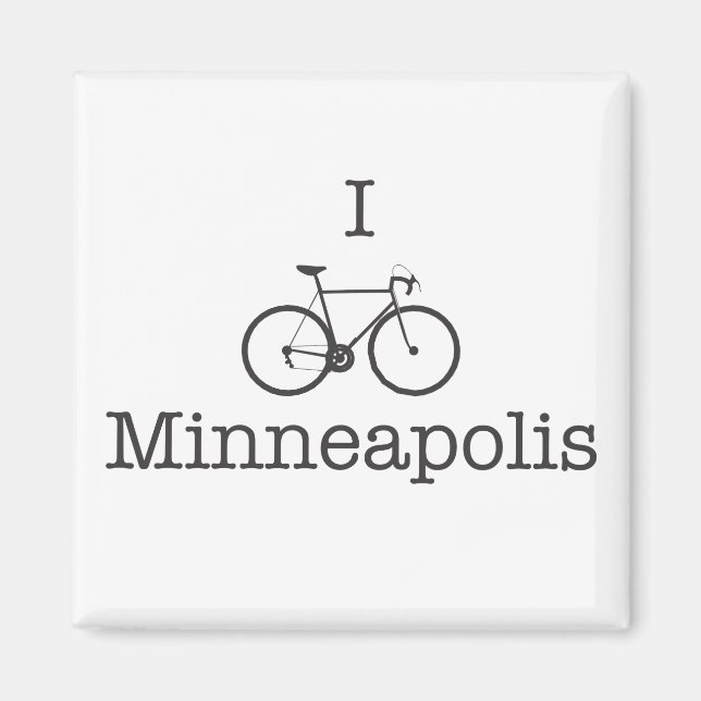 I Bike Minneapolis - Schwarzer Text Magnet (Vorne)