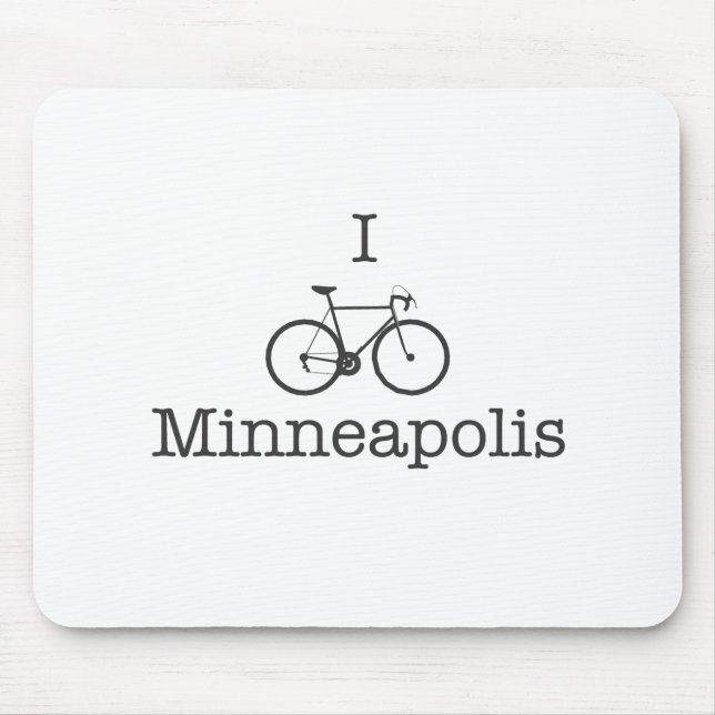 I Bike Minneapolis - Schwarzer Text Mousepad (Vorne)