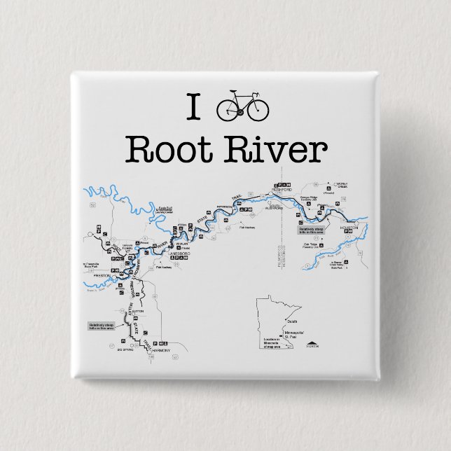 I Bike Root River Button (Vorderseite)