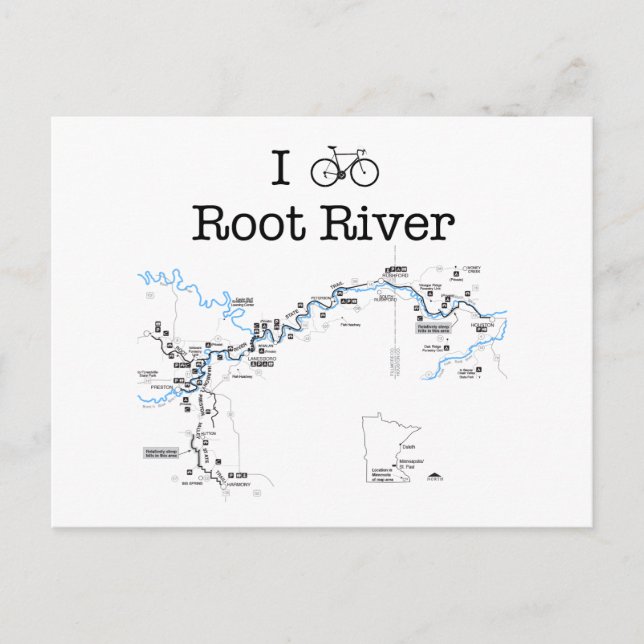 I Bike Root River Postkarte (Vorderseite)