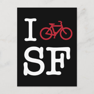 I bike SF (custom SF biking) Postkarte