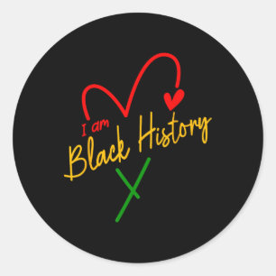 I Bin Black History - African Zivil Rights - Junet Runder Aufkleber