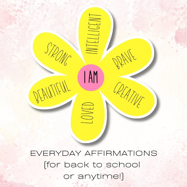 "I Bin" Inspiration Daisy Fensteraufkleber (Back to school affirmation for girls encourages her to start each day empowered!)