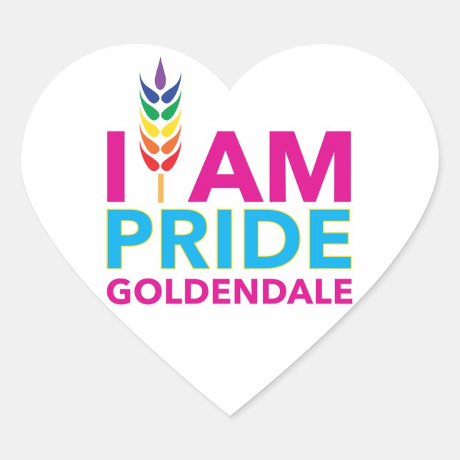 I BIN PRIDE Goldendale Heart Shaped Stickers (Vorderseite)