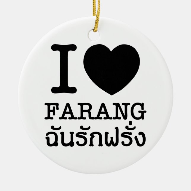 I Black Heart (Liebe) Farang Keramik Ornament (Vorne)