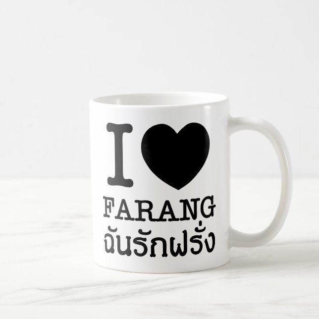 I Black Heart (Liebe) Farang Tasse (Rechts)