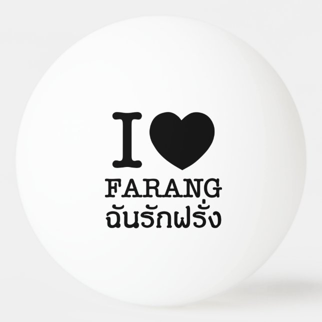 I Black Heart (Liebe) Farang Tischtennisball (Vorderseite)