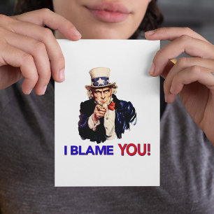 I Blame YOU - Vintage Uncle Sam Pointing Postkarte