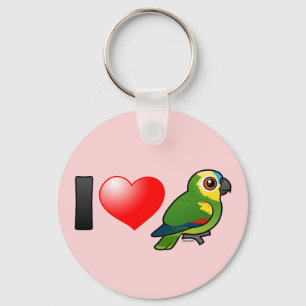 I Blau-konfrontierte Liebe Amazonas Schlüsselanhänger