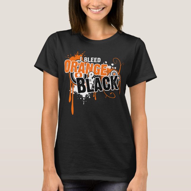 I Bleed Orange And Black T-Shirt (Vorderseite)