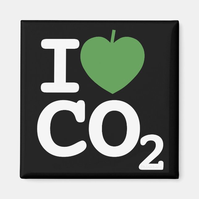 I Bleiche CO2 - I Liebe Kohlendioxid schwarzer Küh Magnet (Vorne)