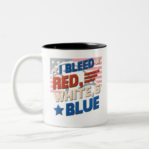 I Blered, White & Blue - Patriotic American Zweifarbige Tasse