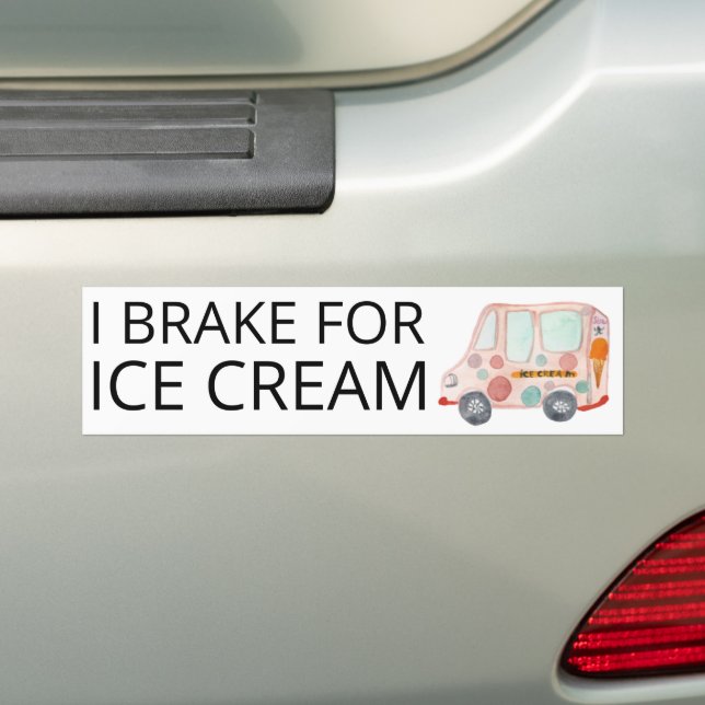 I BRAKE FOR ICE CREAM Niedlich Ice Truck Autoaufkleber (Auf Auto)