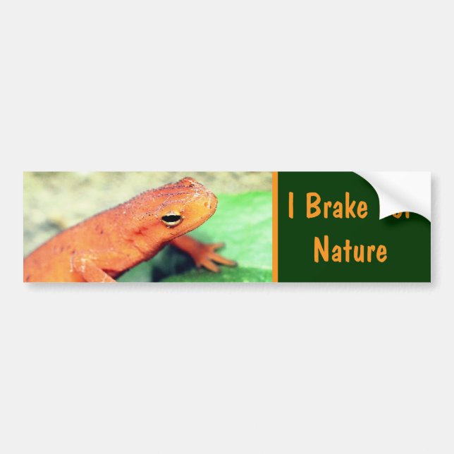 I Brake For Nature Salamander Autoaufkleber (Vorne)