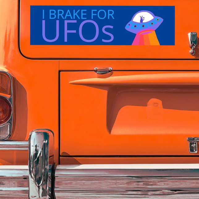 I BRAKE FOR UFOS Niedliche Alien Raumschiff Autoaufkleber (I BRAKE FOR UFOS Cute Alien Spaceship Bumper Sticker
)