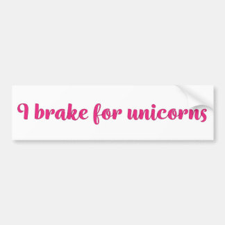 I brake for unicorns bumper sticker autoaufkleber