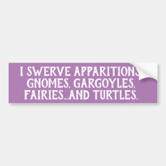 I Brake Swerve Fairies Gnomes Turtles Funny Odd Autoaufkleber