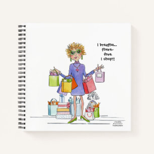 I breathe therefore I shop for Notizbuch