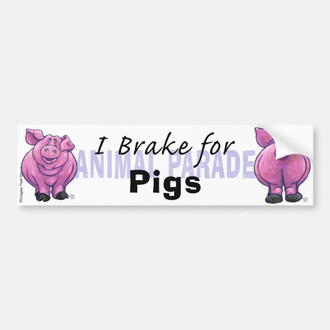 I Bremse für Schweine Autoaufkleber (Vorne)