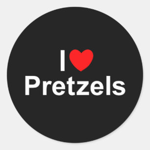 I Brezeln der Liebe-(Herz) Runder Aufkleber