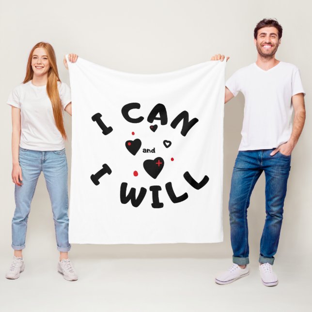 "I CAN" - Cooles Motivierend Fleece Blanket (Beispiel)