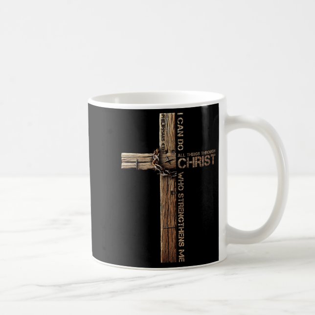 I Can Do All Things Through Christ, Cross Jesus Ch Kaffeetasse (Rechts)