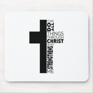 "I Can Do All Things Through Christ" Cross Mousepad