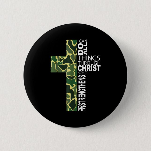 I Can Do All Things Through Christ Who Strengthens Button (Vorderseite)