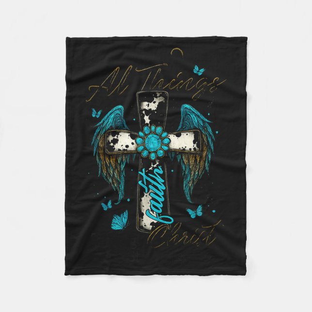 I Can Do All Things Through Christ Who Strengthens Fleecedecke (Vorderseite)