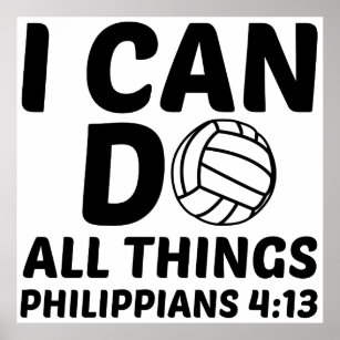 I CAN DO ALL THINGS VOLLEYBALL POSTER